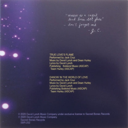 David Lynch Featuring Jack Cruz (3) : The Flame Of Love (7", Single)