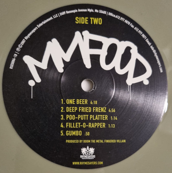 MF Doom : MM..Food (LP, Gre + LP, Pin + Album, RE, RP)