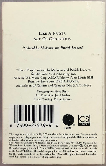 Madonna : Like A Prayer / Act Of Contrition (Cass, Single, AR,)