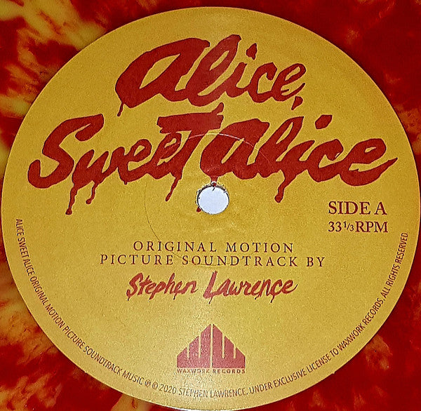 Stephen J. Lawrence : Alice, Sweet Alice (Original Motion Picture Soundtrack) (LP, Album, Yel)