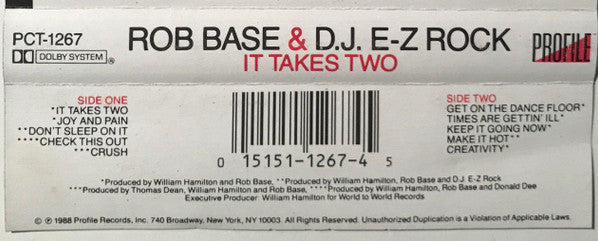 Rob Base & D.J. E-Z Rock* : It Takes Two (Cass, Album, AL,)
