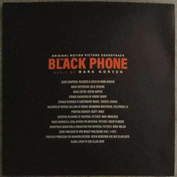 Mark Korven : The Black Phone (Original Motion Picture Soundtrack) (LP, Bla + LP, Red + Album, Dlx, 180)