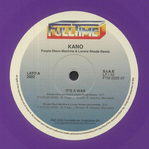 Kano : It's A War (Purple Disco Machine & Lorenz Rhode Remix) (12", Pur)