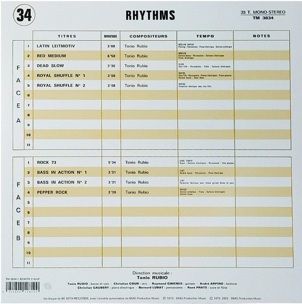 Tonio Rubio : Rhythms (LP, Album, RE)