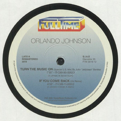 Orlando Johnson : Turn The Music On (12", EP, Ltd, Num, RE, RM, RP)