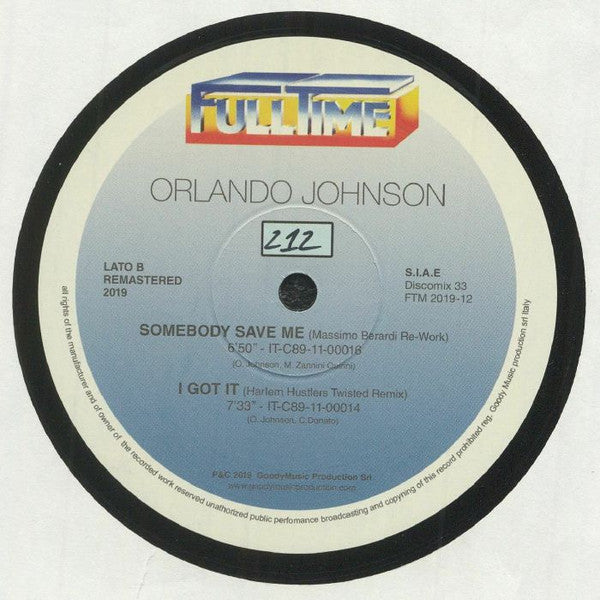 Orlando Johnson : Turn The Music On (12", EP, Ltd, Num, RE, RM, RP)