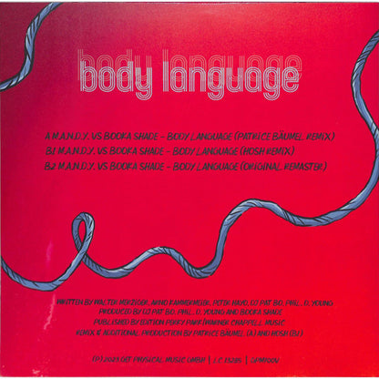M.A.N.D.Y. vs. Booka Shade : Body Language Remixes (12")