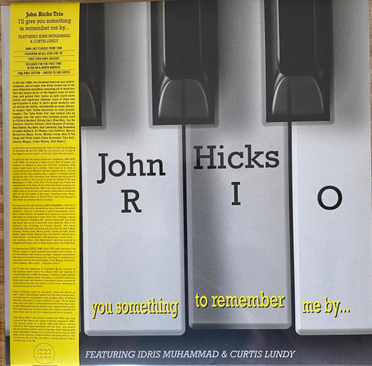 John Hicks Trio : I'll Give You Something To Remember Me By... (LP, Album, RE)