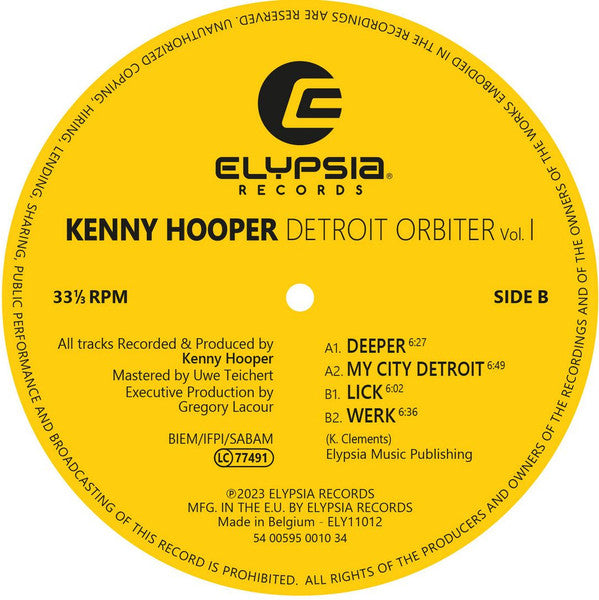 Kenny Hooper (2) : Detroit Orbiter Vol. 1 (12", EP)