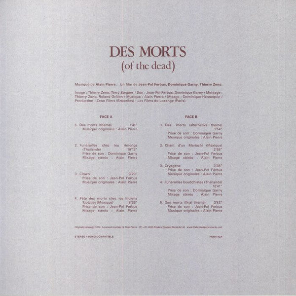 Alain Pierre : Des Morts (Of The Dead) (LP)