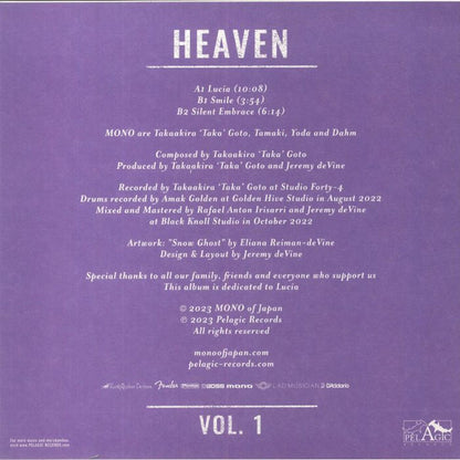 Mono (7) : Heaven Vol. 1 (10", EP, Ltd, Blu)