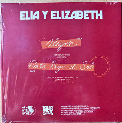 Elia y Elizabeth : Alegría (7", Single)