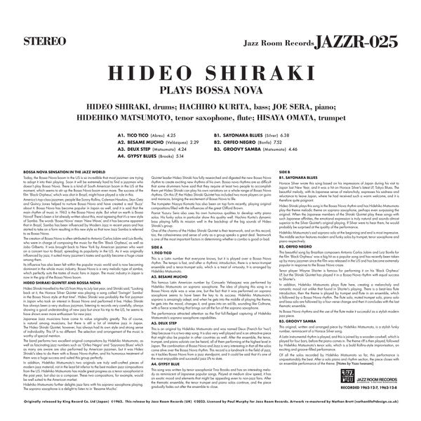 Hideo Shiraki : Plays Bossa Nova (LP, Album, RE)