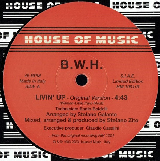 B.W.H. : Livin' Up (Original Version) (12", Ltd, RE)