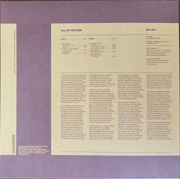 DeYarmond Edison : Epoch (Box, Comp, Ltd, Num + LP, Comp + LP, Album, RE + 2)