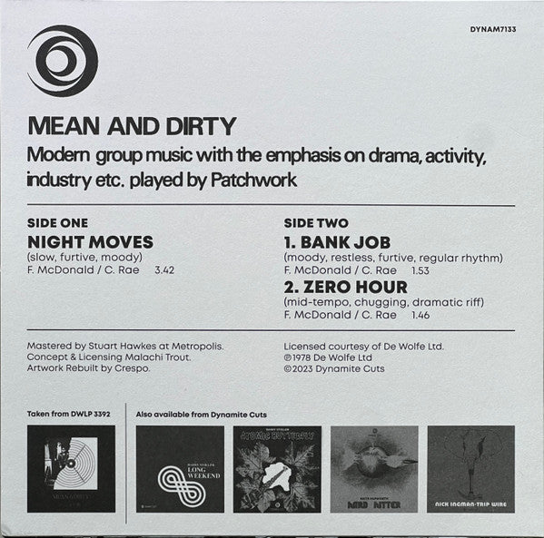 Frank McDonald & Chris Rae : Night Moves (7")