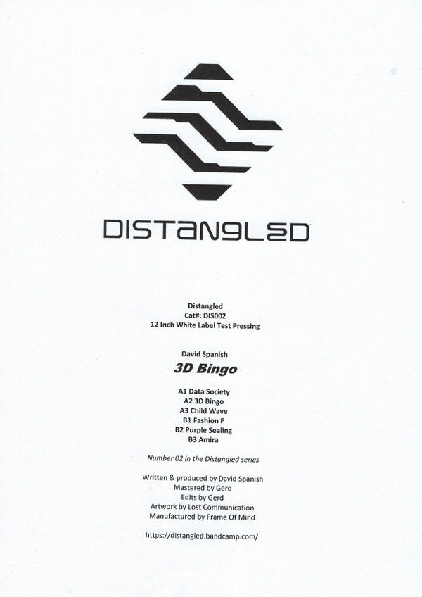 David Spanish : 3D Bingo (12", EP, Tes)