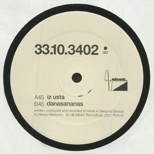 33.10.3402 - Iz Usta EP on Sähkö Recordings at Further Records