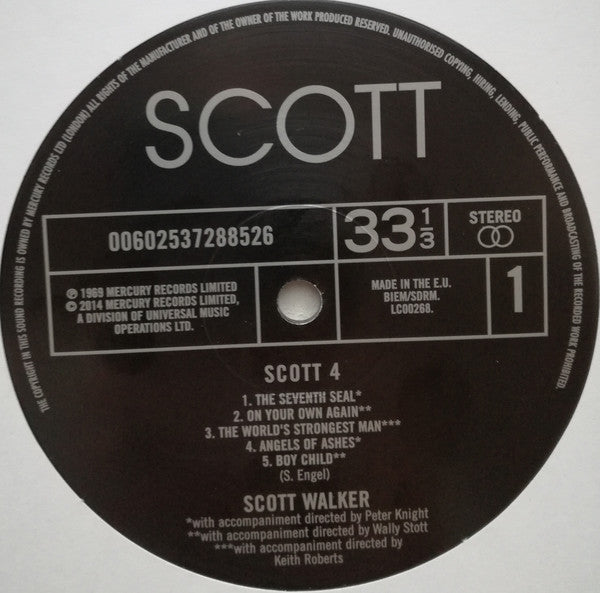 Scott Walker : Scott 4 (LP, Album, RE, RM, 180)