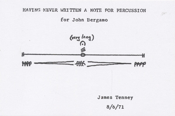 Rrose Plays James Tenney : Having Never Written A Note For Percussion (LP, Album, Ltd)