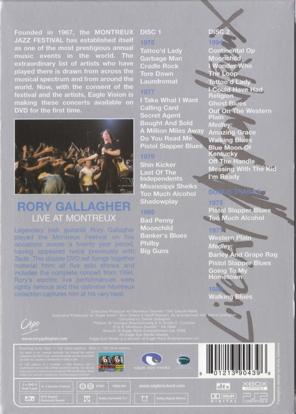 Rory Gallagher : Live At Montreux - The Definitive Montreux Collection (2xDVD-V, Multichannel, NTSC)