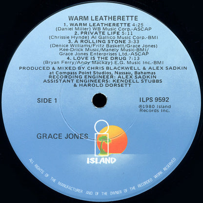 Grace Jones : Warm Leatherette (LP, Album, Win)