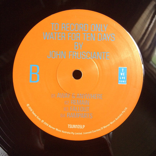 John Frusciante - To Record Only Water For Ten Days (2xLP