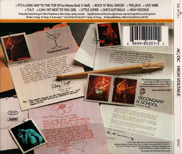AC/DC - High Voltage (CD) Epic CD 696998020122