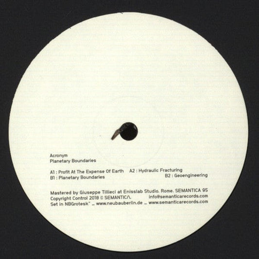 Acronym - Planetary Boundaries (12") Semantica Records Vinyl