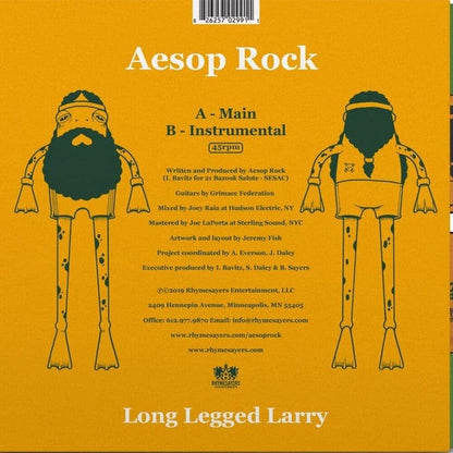 Aesop Rock - Long Legged Larry (7") Rhymesayers Entertainment Vinyl 826257029911