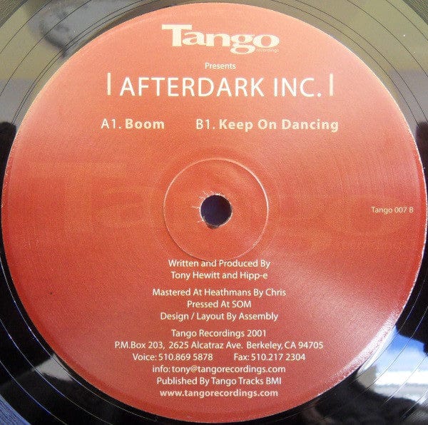 Afterdark Inc. - Boom / Keep On Dancing (12") Tango Recordings