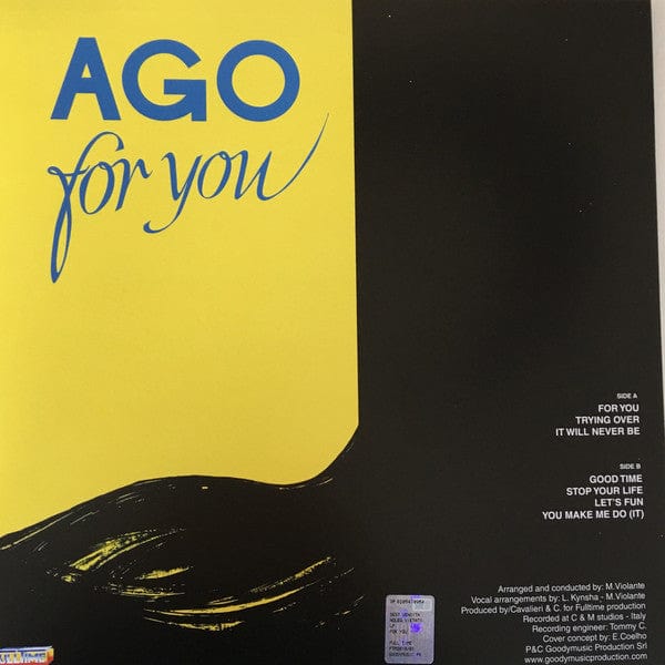 Ago (2) - For You (LP, Album, Ltd, Num, RE, RM, Han) on Full Time Records at Further Records