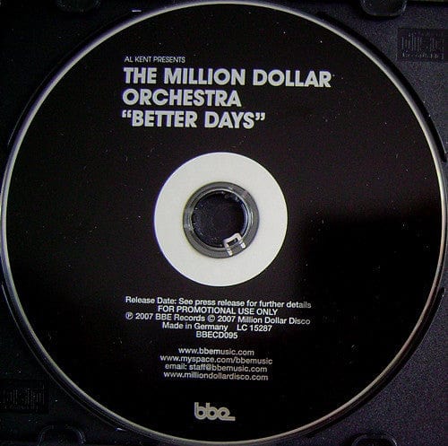 Al Kent Presents Million Dollar Orchestra - Better Days (CD, Album, Promo) BBE