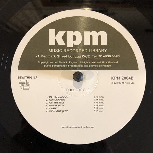 Alan Hawkshaw & Brian Bennett - Full Circle (LP) Be With Records,KPM Vinyl 4260544826023