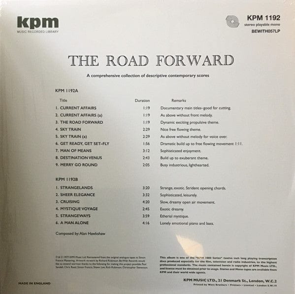 Alan Hawkshaw - The Road Forward (LP) Be With Records Vinyl 4251648411925