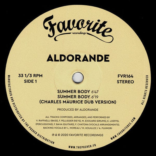 Aldorande - Summer Body / Breakfast In Space (12", EP) Favorite Recordings