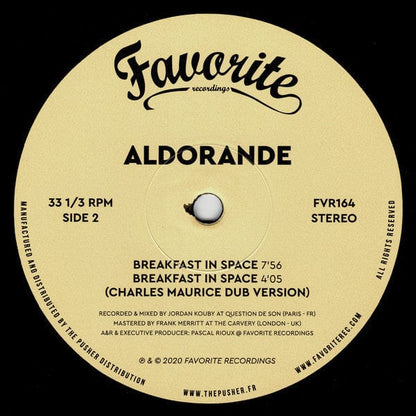 Aldorande – Summer Body / Breakfast In Space (12", Favorite Recordings, 2020) Back Cover