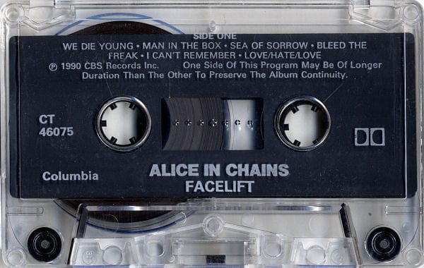 Alice In Chains – Facelift (Cassette, Columbia, 1990) Image 3