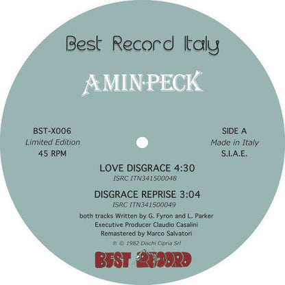 Amin-Peck - Love Disgrace (12", Ltd) Best Record Italy, Best Record