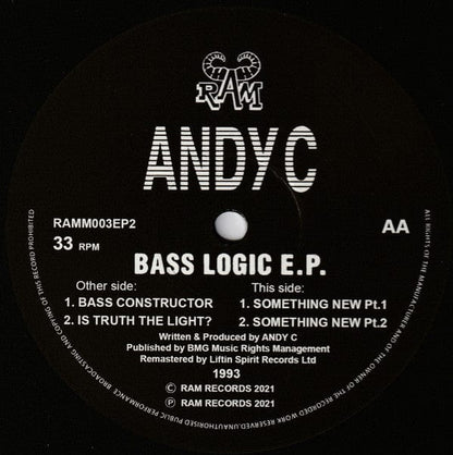 Andy C – Bass Logic E.P. (12", 180 Gram, RAM Records, 2021) Image 3