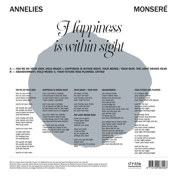 Annelies Monseré - Happiness Is Within Sight (LP) Stroom (2) Vinyl 8713748985523