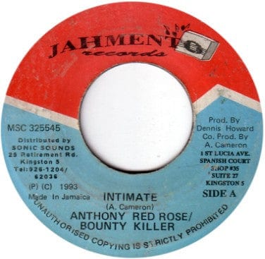Anthony Red Rose / Bounty Killer - Intimate (7") Jahmento Records Vinyl