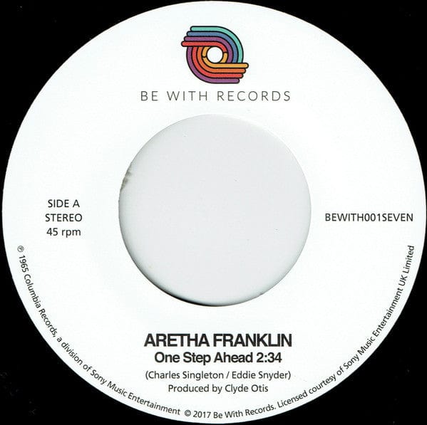 Aretha Franklin – One Step Ahead (7", Be With Records, 2017) Front Cover