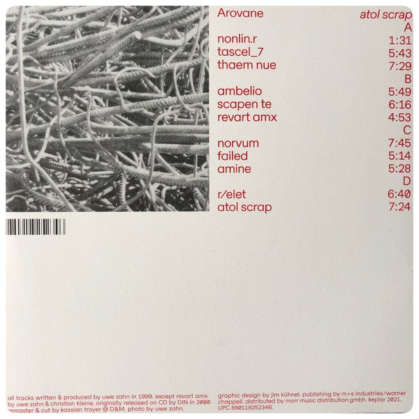 Arovane – Atol Scrap (2xLP, Keplar, 2021) Back Cover