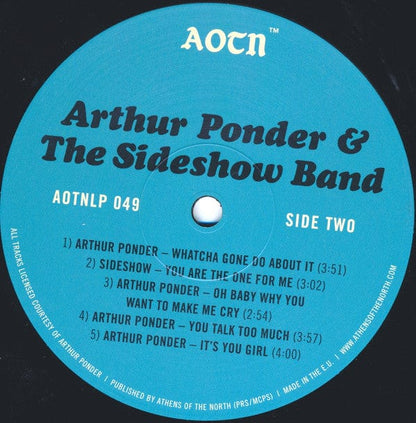 Arthur Ponder & Side Show - Arthur Ponder & The Sideshow Band (LP) Athens Of The North Vinyl 5050580775145