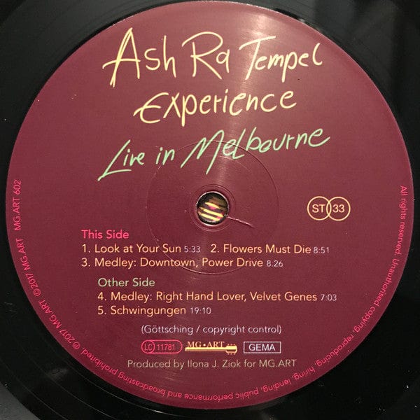 Ash Ra Tempel Experience Feat. Manuel Göttsching, Ariel Pink, Oren Ambarchi, Shags Chamberlain - Live In Melbourne (LP) MG.ART Vinyl 4260017596026