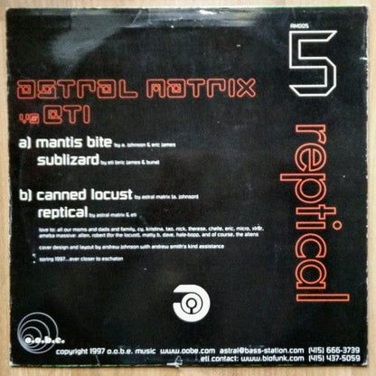 Astral Matrix & E.T.I. - Reptical (12") on O.O.B.E. Music, O.O.B.E. Music at Further Records