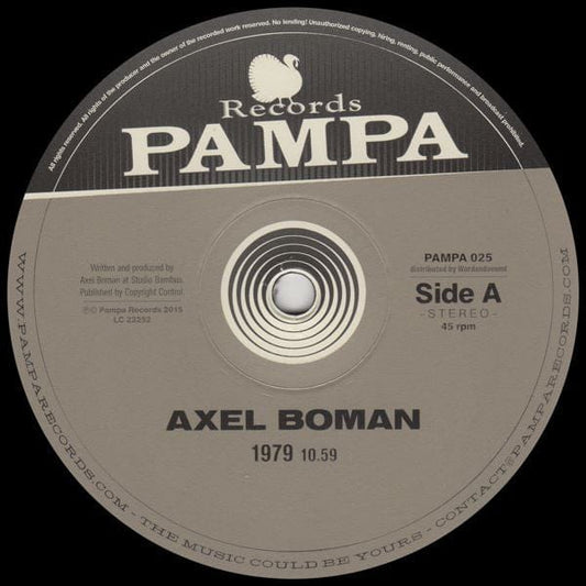 Axel Boman - 1979 (12") on Pampa Records at Further Records