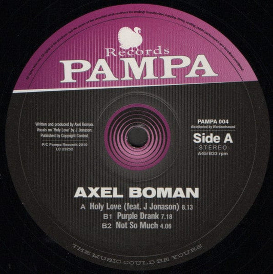 Axel Boman - Holy Love (12") Pampa Records Vinyl 827170358461
