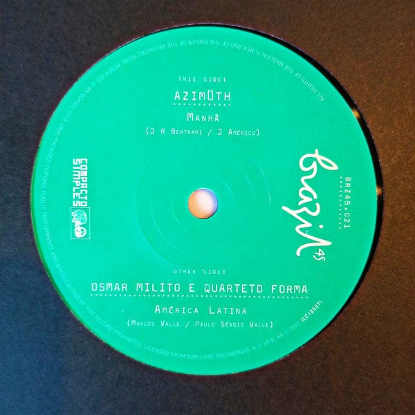 Azymuth / Osmar Milito E Quarteto Forma - Manhã / America Latina (7") Mr Bongo Vinyl
